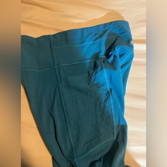 Athleta Leggings Sz Small teal blue Adult Cropped Stretch Yoga Womens Running - Picture 3 of 5
